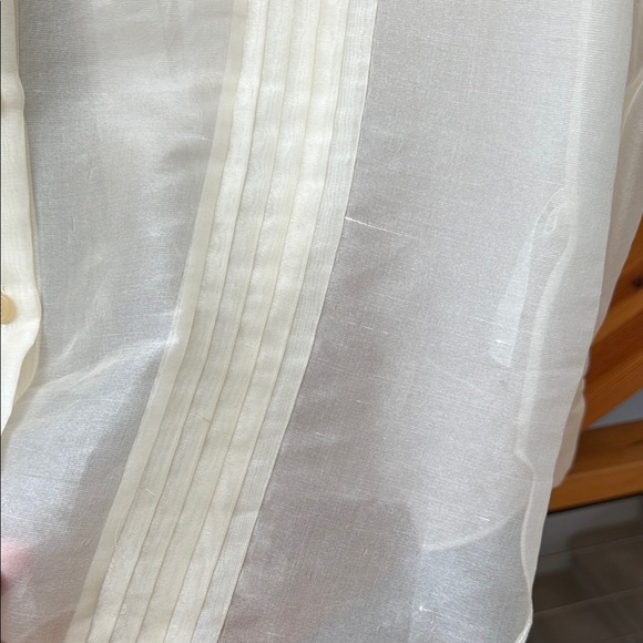 KHAITE Nori Pleated Front Silk Organza Semi Sheer Dress Shirt Sz 4 NWOT - Picture 10 of 16